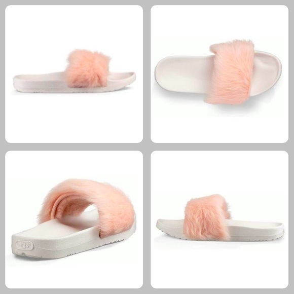 UGG Shoes - UGG Royale Pink Shearling Fur Slide Sandals 9